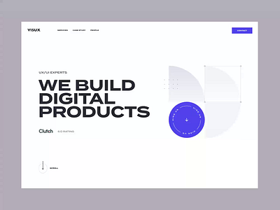 Visux Website agency animation blue clean design flat home layout product studio ui ux visux website white