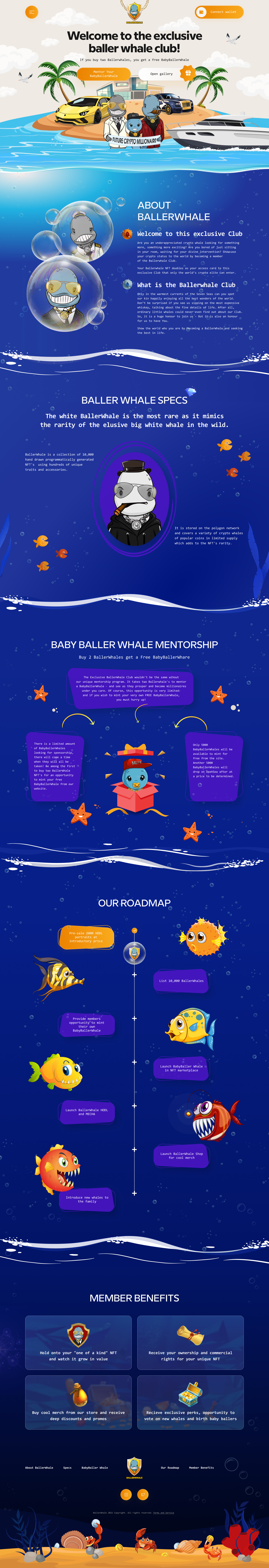 Exclusive NFT Club Landing – BallerWhale UI by Nina Marinenko on Dribbble