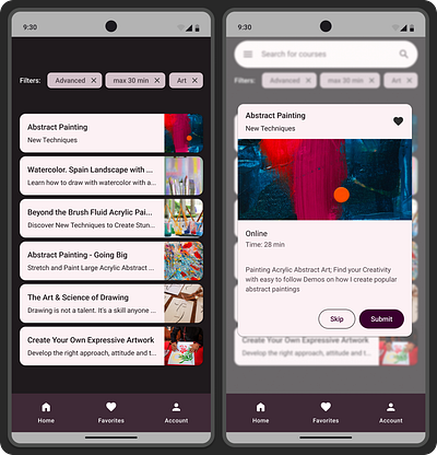 Event Search App app design event app material design ui web design