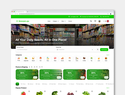Belanjain.Aja - Grocery Shop Landing Page figma grocery shop grocery shop design landing page landing page design ui ui design ui designer uiux uiux design uiux designer ux ux design ux designer web design web designer