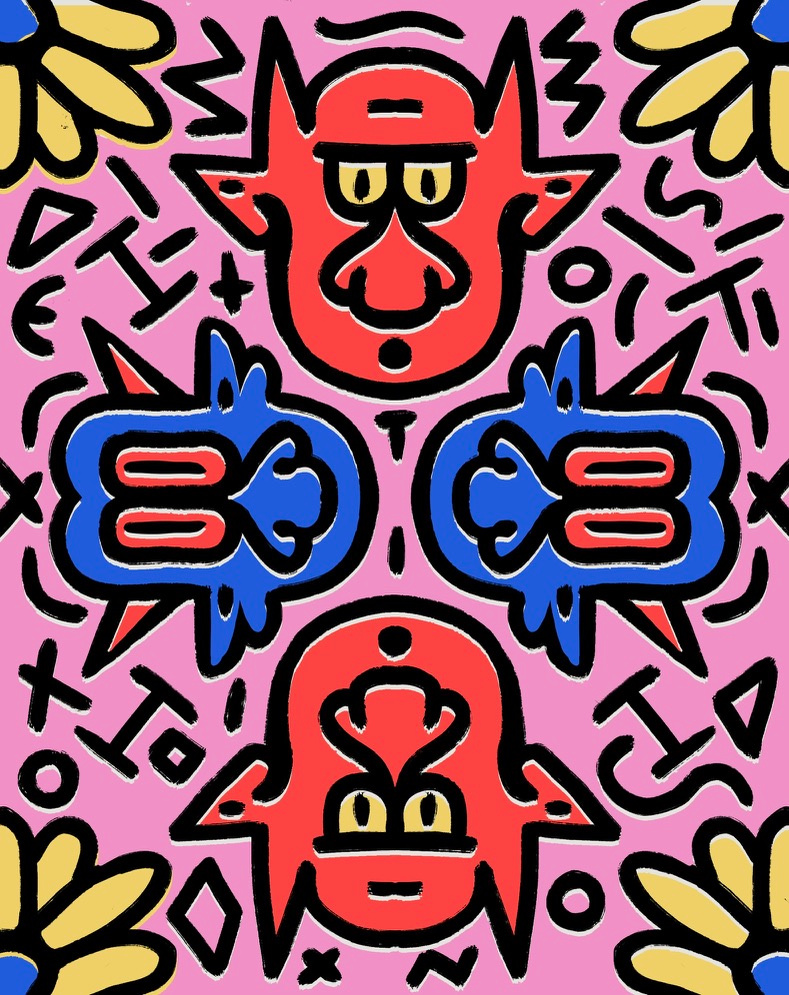 Devils on Acid acid character character design demon demons devils flower pattern trip trippy