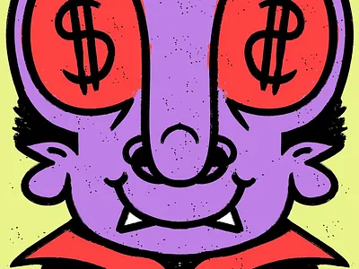 Blood Money character character design corruption dollar dracula greed illustration money monster wealth
