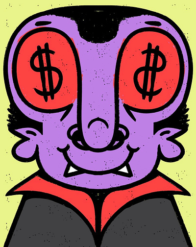 Blood Money character character design corruption dollar dracula greed illustration money monster wealth
