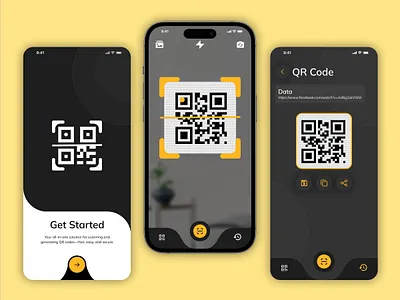 QR Code Scanner App – UI/UX Design app design ios app mobile app mobile ui qr code app qr code scanner app qr scanner scanner app ui design uiux ux
