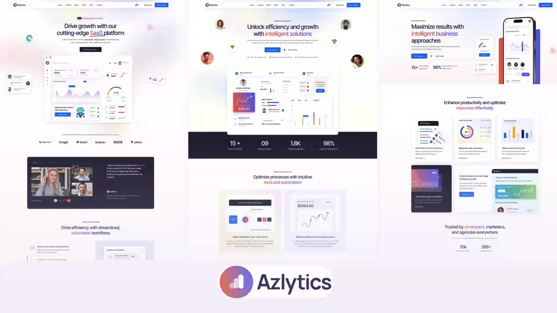 Azlytics - A Template for SaaS animatedwebsites branding design illustration madeinwebflow newwebdesignideads radianttemplates responsivedesign webdesign