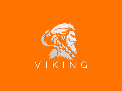 Viking Logo barbarian beard esports face head helmet horn human man moustache norway norwegian power scandinavia strong template vector viking viking logo warrior