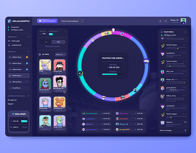 SOLANASHUFFLE: Wheel of Fortune betting casino casino platform crypto dashboard gambling game game interface gaming illustration jackpot nft nft game online casino p2e product design roulette uiux web design wheel of fortune