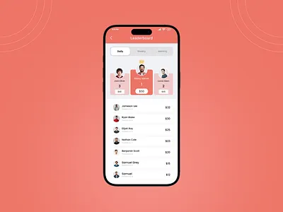 Leaderboard Page UI Design figma graphic design leaderboard mobile app ui user experience design user interface design ux