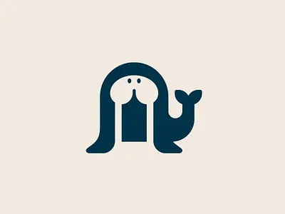 Walrus Logo alfrey davilla animal logo brand branding clever logo creative logo educational game geometric logo identity kid brand logo minimalist logo modern logo negative space logo ocean sea animal simple logo smart logo walrus walrus logo