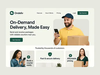 Courier Website Designing branding courier website custome coded site dellivery website homesection design saas design ui uiux webdesigning