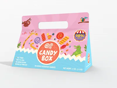 Candy Box with Handles Packaging Template for Packaging branding business candy desert design food illustration kids meal pack packaging products sweet