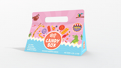 Candy Box with Handles Packaging Template for Packaging branding business candy desert design food illustration kids meal pack packaging products sweet