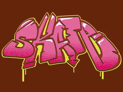Skate graffiti pink colors digital graffiti paint pink skate skateboard spray typography vector