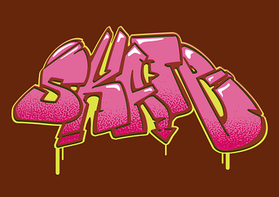 Skate graffiti pink colors digital graffiti paint pink skate skateboard spray typography vector
