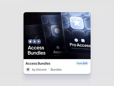 Access Bundles Card app clean creative design motion graphics product card ui uiscore ux web