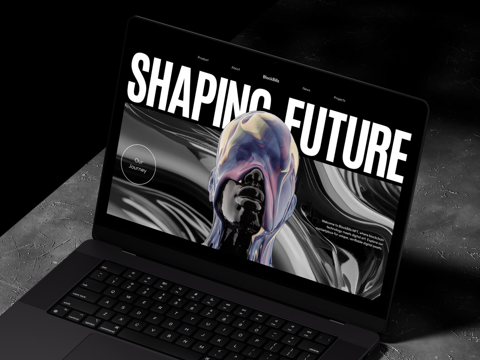 BlockBills - Futuristic Bold NFT and Blockchain Website Design case study crypto crypto website elegant futuristic landing page luxury minimalist modern nft opensea token token website ui web design web3 website website design website designer website layout