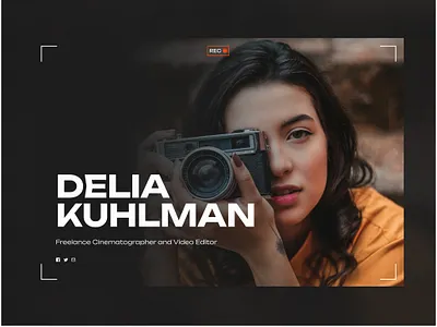 Videographer Portfolio Landing Page Website cinematography darktheme hero heropage herosection modern modern web design photography photowebsite responsive ui uidesign uiwork video videography websitedesign