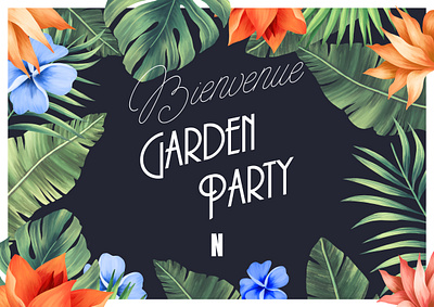Garden Party • Invitation • card floral garden party greeting invitation jungle sign