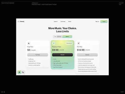 Pricing Page - Light and Dark Theme animation dark theme design light theme pricing pricing page theme ui ui design uiux