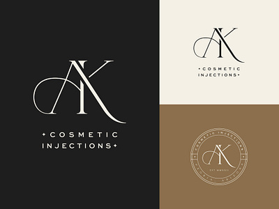 AK Cosmetic Injections beauty branding cosmetics logo