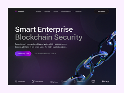 Hero Section Design exploration for Web3 Security Platform. hero design product design security ui uiux ux web 3 web design