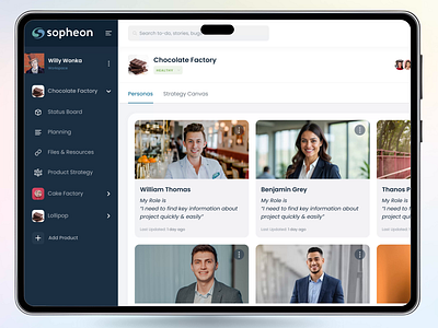 Add Personas to your Plan! activity animation cms design edit interaction ipad mangement tool pain points personas planning strategy ui ux strategy web app