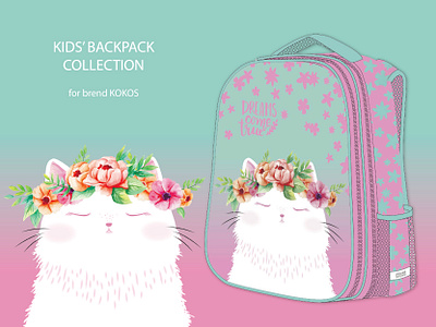 Kids’ Backpack Collection artwork backpack bag fabric graphic design print school textile textile design vector
