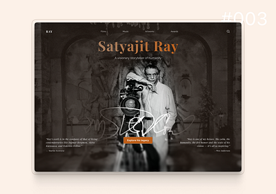 Landing Page Design - DailyUI #003 artwork branding dailyui design filmmaker hero section illustration indian landing page logo ui ui design
