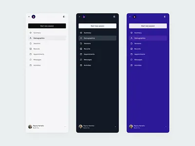 Sidebar UI – Variations design sass sidebar ui uiux ux webapp