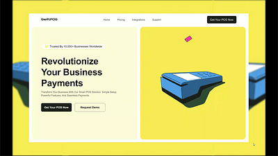 POS Hero Section animation landing page pos design ui ui design web page