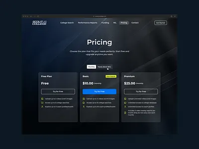 Pricing page ai annually button clean ui figma landing page monthly navigation pricing page pricing table product design saas segmented control switch try for free ui ux web design website yearly