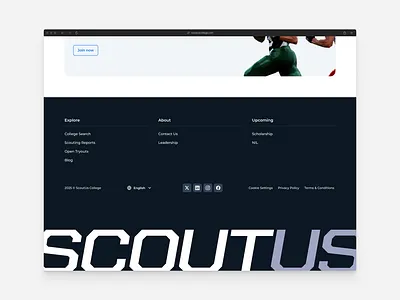 Footer branding clean ui contact dropdown figma footer footer design footer section language selector logo menu navigation product design social media typography ui ux web web design website