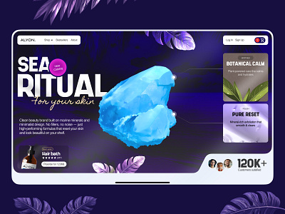 Alyon - Clean Beauty Landing Page UI beauty hero section landing page selfcare ui ux web design