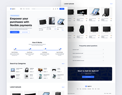 Split- It (Buy Now, Pay Later E-commerce) bnpl e commerce electronic e commerce electronics installmental purchase landing page ui design web page