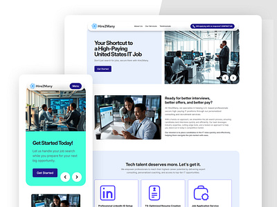 Hire2Many job recruitment resume ui ux website