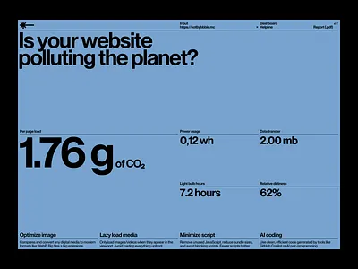 GreenWeb — UI/UX Design for website carbon footprint tracker calculator carbon footprint dashboard design ecofriendly website emission checker energy tools green energy green tech green website analytics minimal product design saas design saas solution sustainability sustainable sustainable web uiux design waxyweb web based tool web tool