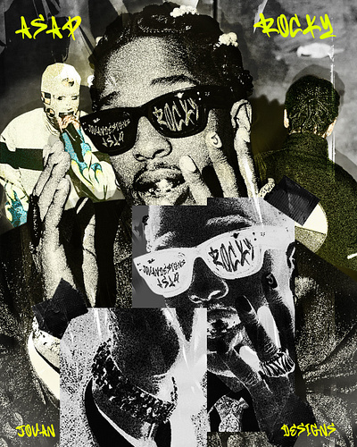 A$AP ROCKY POSTER DESIGN by @jovandesigns asaprocky grain graphic design poster posterdesign treshold typography