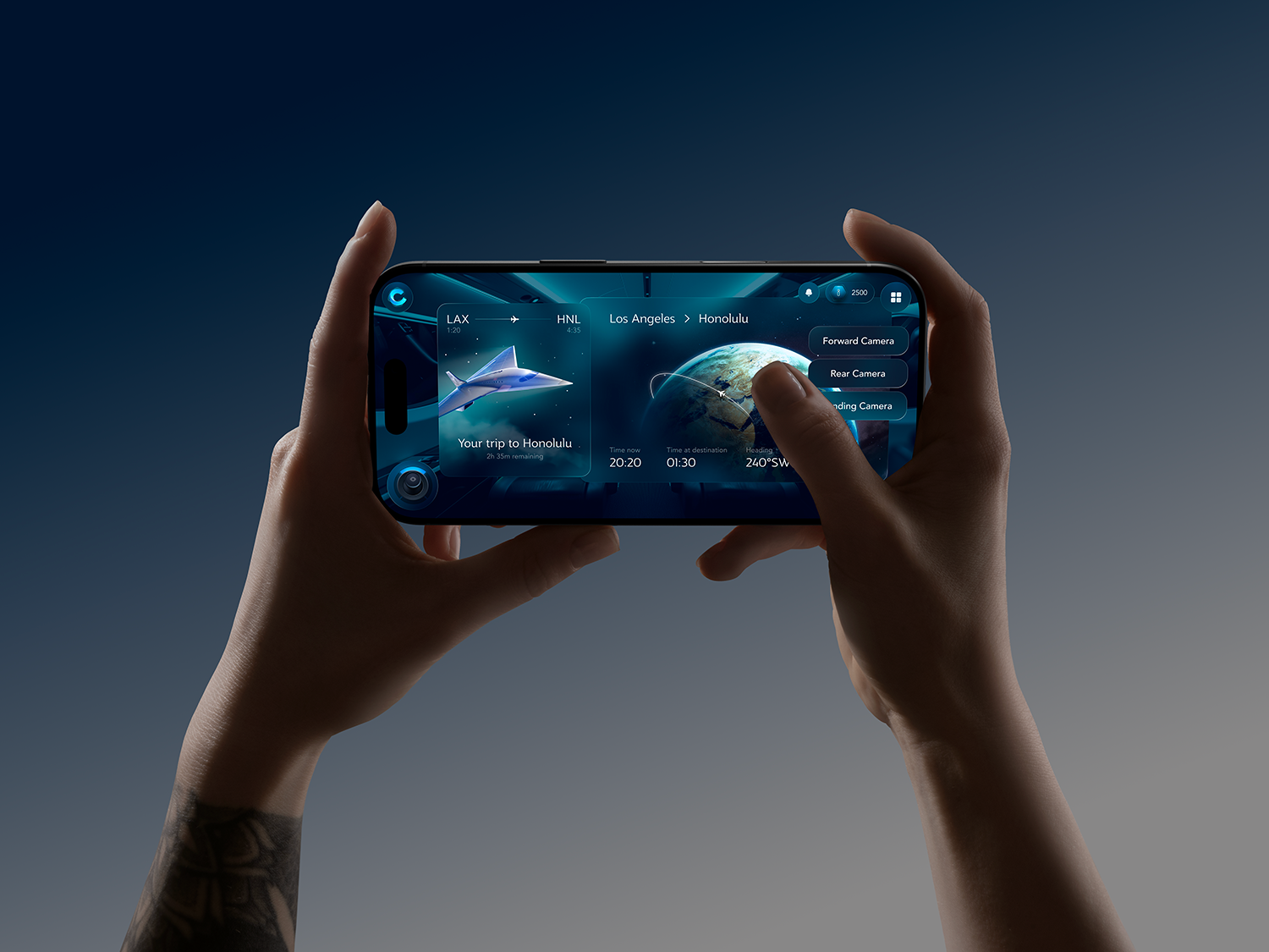 Game Interface aviation design game hmi interactive interface ios travel ui