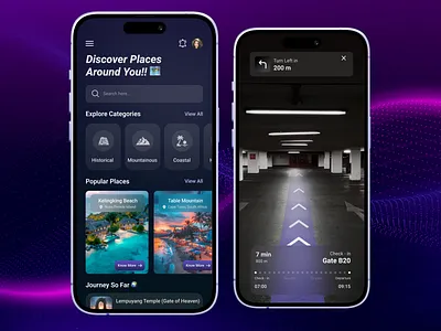 RouteFinder - Your Real-Time Route Master dark mode ios location map mobile app modern design navigation navigation app path real time routing route route finder smart navigation trending app ui uiux design ux vr way finding