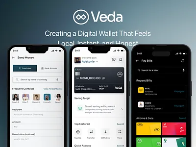 VedaPay - An Everyday Wallet Built on Trust & Ease fintech ui ui app uiux