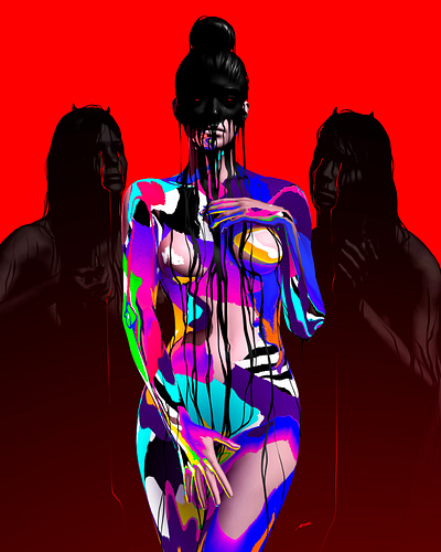 Cult😈 art artwork cult digital art drawing evil girl illustration portrait poster print series visual art