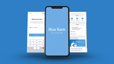 UI / UX Design for Blue Bank adobe xd animation app branding design graphic design ui