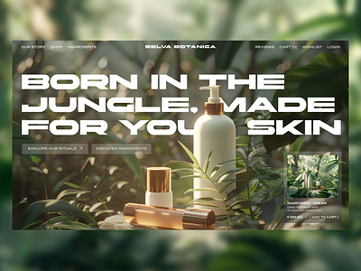 Beauty Brand Website – Jungle-Inspired E-commerce Concep conceptstore ui