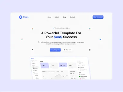SAAS Website -Hero Section hero section landing page minimal design ui ui design ux design website