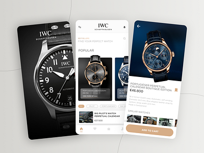 UI / UX Design for IWC Schaffhausen [concept] app graphic design ui user flow ux