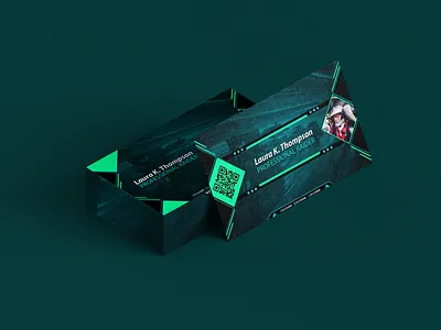 Professional Racing / Rally Driver Business Card adobe photoshop automotive black branding business card driver dynamic design futuristic geometric identity mockup motorsport neon green print design professional raider qr code rally tech