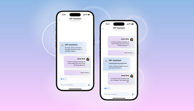 Well-being Conversational UI cbt chatbot design ux design