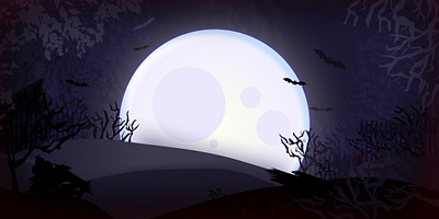 Grave 2d art bat branding cartoon cute design full full moon graphic design grave horror illustration logo moon night scene ui vector