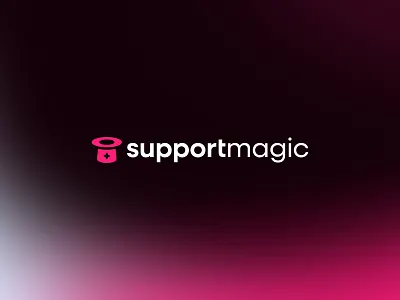 SupportMagic - LOGO DESIGN branding connection design graphic design identity illustration logo logo design logos logotype m logo motion graphics pink startup logo tech tech logo ui