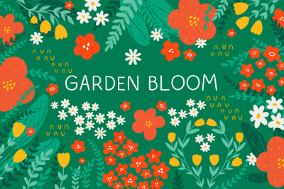 GARDEN BLOOM: Clipart & Pattern Collection botanical clipart botanical illustrations botanical patterns clipart floral compositions floral design floral illustrations floral patterns hand drawn illustrations illustration pattern pattern design pattern designer patterns seamless patterns surface design surface pattern design